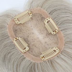 TopEllesダブルドローバージンヘアショートグレーカラー3*4スモールモノトッパー使いやすい女性用トッパー - Product Image 3