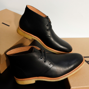 <span class=keywords><strong>Bottines</strong></span> <span class=keywords><strong>Chelsea</strong></span> pour hommes en cuir véritable à lacets, automne-hiver, cheville, mode, personnalisées, chaudes, en caoutchouc, pour le travail et le bureau - Product Image 4