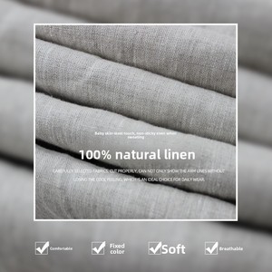 Pantaloni Estivi di Alta Qualità in Puro <span class=keywords><strong>Lino</strong></span> per Donna, Pantaloni Larghi a Vita Alta con Chiusura a Coulisse, Gamba Dritta - Product Image 4