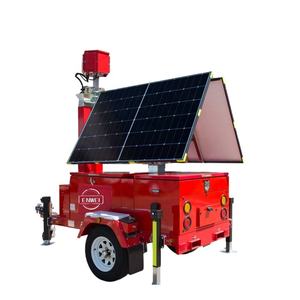 Remorque <span class=keywords><strong>solaire</strong></span> mobile avec panneaux solaires pliables et mât manuel de 6 m pour chantier de construction - Product Image 4