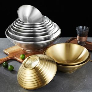 ชามราเมนโลหะสองชั้นคุณภาพสูง เกรดอาหาร สแตนเลส 304 ชามสลัด - Product Image 1