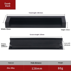 Wardrobe Sliding Door Zinc Alloy Hidden Embedded Invisible Handle for Modern Simple Cabinet/<strong>Drawer</strong> Hardware - Product Image 5