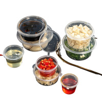 Tasses à sauce jetables en PP de qualité alimentaire en tailles 25/35/50/75/100ml Récipient à sauce à tremper avec couvercle pour emballage conjoint