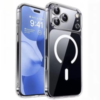 Coque de téléphone portable transparente en TPU antichoc avec protection d'appareil photo et chargement magnétique sans fil pour iPhone 17 16 15 14 13 Pro Max 12