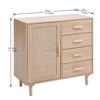 Armoire de rangement en bois moderne avec 4 tiroirs, design gain de place pour salon, chambre à coucher, villa, meubles de maison