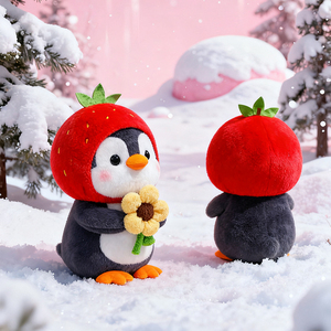 Peluche di Pinguino all'Ingrosso, Giocattoli di Peluche a Forma di Pinguino con Fiore, Adorabili Giocattoli di Peluche Soffici, Regali all'Ingrosso - Product Image 4