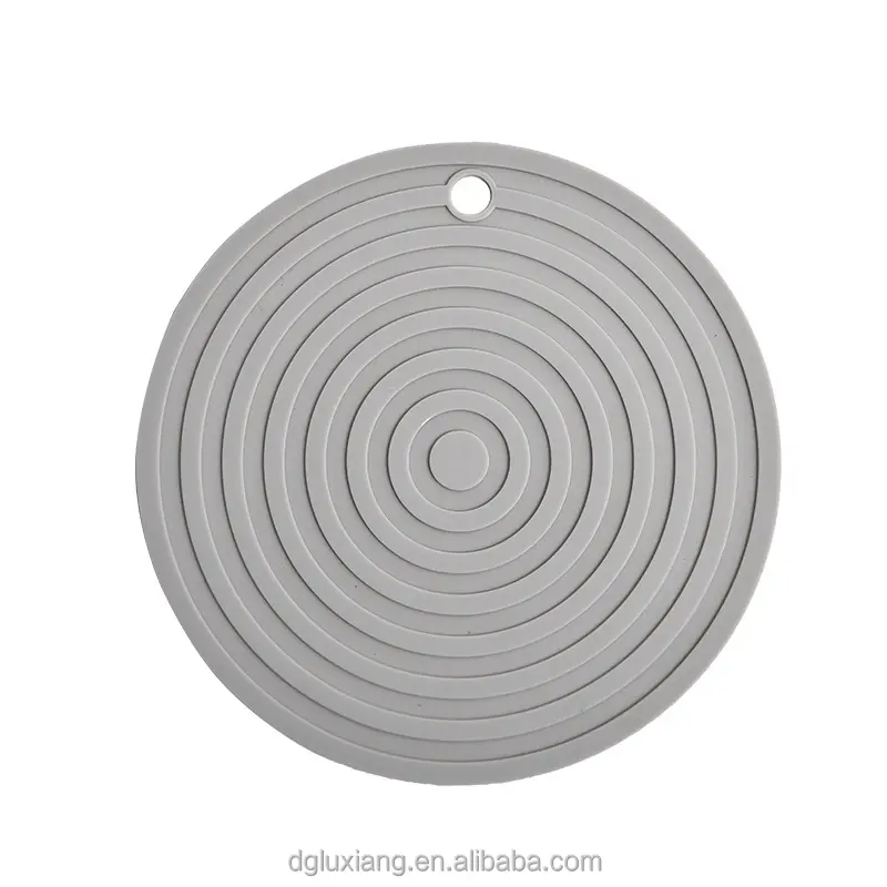 Esteira de trivet de silicone, suporte redondo anti-escala de silicone resistente ao calor para prato/pote/tigela/bule
