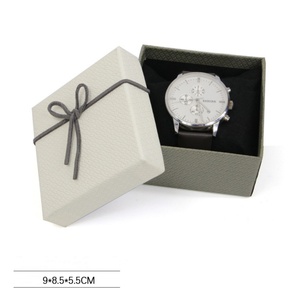 Boîte à montres et bijoux en papier texturé de luxe, emballage cadeau classique avec logo personnalisé et service d'impression - Product Image 6