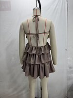 GX1317 Nouvelle Collection Été 2026 – Robe Courte Sexy Style Urbain à Bretelles et Volants, Dos Nu Élégant pour Soirées