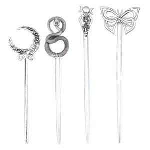 Horror Hair Chopstick Clip Bruxa Crânio Vara Gothic Hairpin Celtic Hairclip Animal Hairpin Viking Espada Pinos de cabelo para mulheres - Product Image 1