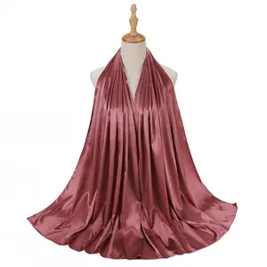 紫晶2023马来西亚新款真丝光滑长围巾制造新款柔软真丝围巾女式披肩和头巾