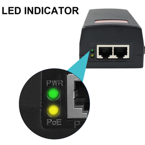 Inyector PoE Gigabit 48V 56V, Adaptador de Corriente de 30W de un Solo Puerto, Alimentación de Red a Través de Ethernet para Teléfono VoIP, OEM - Product Image 2