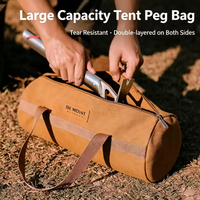 Sac de rangement cylindrique pour piquets de tente, résistant aux déchirures, multifonctionnel, organisateur d'accessoires de camping en plein air pour cordes, outils, voyage
