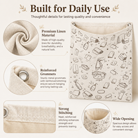 Sac de rangement réutilisable pour torchons et chiffons sales avec crochets et boucles auto-agrippantes, doublure imperméable, support pour torchons de cuisine à fixer sous l'évier ou sur la porte d'armoire