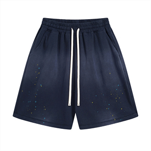 2025 SS New Shorts 325G, Spray-Monkey Washed, Color Splatter, Retro Loose - Product Image 1