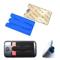 Porte-cartes de téléphone de haute qualité à prix abordable, le plus populaire, support adhésif pour cartes mobiles, portefeuille de téléphone en silicone avec support pliable