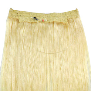 Extensions de cheveux naturels Lanmuse Fish Line Single Halo Flipe en trame fine, qualité russe, pour salons, prêtes à la décoloration - Product Image 5