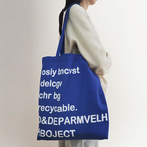 Bolso de lona grande personalizado Kanvas para mujer, estampado de letras con asas portátiles para uso en exteriores a la moda, promoción - Product Image 2