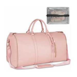 Sac de voyage imperméable en PU grande capacité avec compartiment à chaussures suspendu géométrique, sac à main unisexe tendance pour affaires et activités de plein air - Product Image 1