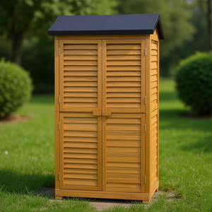 Caja de Almacenamiento para Jardín Fir, 87x46.5x160cm, Techo Inclinado, de Madera, para Exteriores - Product Image 2