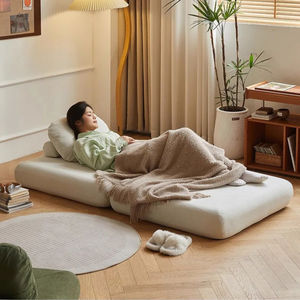 Armless Contemporary Tofu Block Sofa <b>Bed</b> <b>Portable</b> Knock-Down Fabric Single Sofa for Living Room Apartment Bedroom - Product Image 4