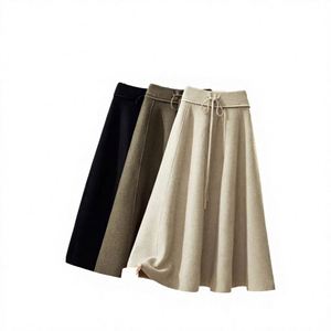 Ladies' <b>Summer</b> New High Waisted Slimming Half <b>Skirt</b> Lace Medium <b>Long</b> Hem Hollow Out Solid Color Patchwork Crochet A-line <b>Skirt</b> - Product Image 2