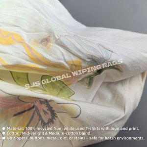 Chiffons de nettoyage industriels en coton blanc avec logo imprimé, chiffons blancs, chiffons en coton blanc pour essuyage - Product Image 4