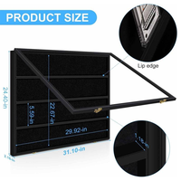 Vitrina de exhibición para tarjetas clasificadas, madera negra, 32 ranuras, 4 estantes, apertura frontal, exhibición de pared para coleccionistas de deportes, venta al por mayor, OEM, ODM