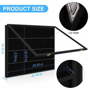 Cornice per Foto <span class=keywords><strong>in</strong></span> <span class=keywords><strong>Legno</strong></span> 24x31 Pollici, Chiudibile a Chiave, Nera, Ecologica, Resistente, Design Moderno per Decorazione Casa, Ufficio, Hotel - Product Image 6