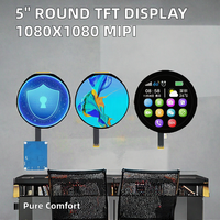 Résolution d'affichage TFT ronde de 5.0 pouces 1080x1080 Interface MIPI carte contrôleur LCD 50 broches Module d'écran circulaire de 5"