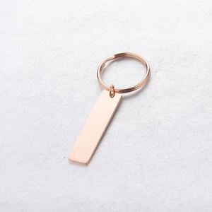 Fashion Metal Strip Keychain Mirror Polish Stainless Steel Lightweight Stamping Blank <b>Keyring</b> for DIY Custom Name Engrave Tags - Product Image 4