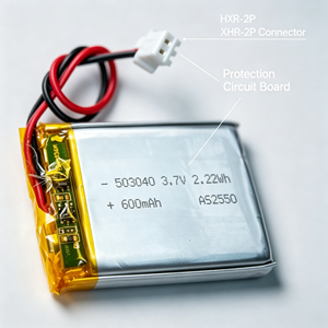 Batería de Iones de Litio 503040 de 3.7V y 600mAh con Conector de Cable para Electrónica de Consumo - Product Image 2