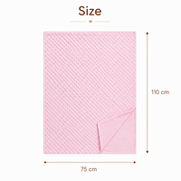Couverture douce en polaire minky à double couche, personnalisée, vente en gros d'usine, couverture confortable en minky à pois pour nouveau-nés