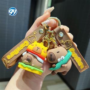 Llavero creativo <span class=keywords><strong>de</strong></span> la serie Capybara Hamburger, disfraz <span class=keywords><strong>de</strong></span> dibujos animados, llavero pequeño Capybara, bolso <span class=keywords><strong>de</strong></span> pareja, accesorio <span class=keywords><strong>de</strong></span> regalo - Product Image 1