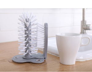 2 in 1 Plastic Cup Scrubber Cleaning <strong>Brush</strong> With Suction Base Glass <strong>Bottles</strong> <strong>Brush</strong> Multifunctional Cup Washing <strong>Brush</strong> - Product Image 3