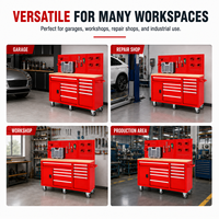 Armoire à outils mobile robuste en acier avec panneau perforé et plateau en bois pour garage et atelier de réparation automobile - Offre Spéciale