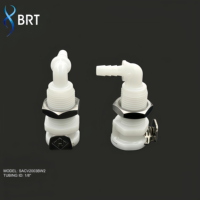 Raccord rapide BRT à déconnexion rapide 1/4'' à barbillons en POM EPDM sans robinet d'arrêt pour outils pneumatiques et compresseurs