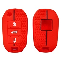 Vente en gros de housses de clés de voiture pliables à 3 boutons, en silicone nid d'abeille antidérapant, légères et résistantes aux rayures, accessoires pour clés de voiture SKM