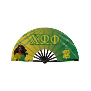 Éventail pliant en plastique personnalisé avec 12 motifs de lettres grecques Fan Chi Eta Phi Sorority pour les rassemblements sociaux, les célébrations et les fêtes - Product Image 6