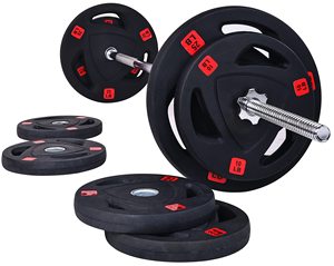 Plaques de musculation de haute qualité pour haltères de gym, disques de 2,5 à 25 kg, ensemble de plaques de poids en <span class=keywords><strong>caoutchouc</strong></span> pour haltères - Product Image 4