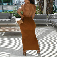 Vestidos sexys sin mangas y sin espalda con cuello halter a la moda para mujer, vestido de discoteca