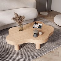Table basse en bois moderne et créative de couleur blanche et noire pour salon nordique Table basse en bois massif