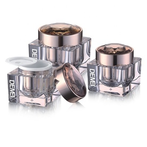 Makeup Jars Wholesale Containers Clear Square Acrylic Plastic 30g 50g Luxury Face Cream Cosmetic Packaging Emballage Cosmetic