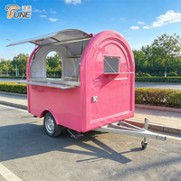 Remorque alimentaire mobile rose à essieu unique, entièrement équipée, chariot de vente ambulante, cuisine mobile à hot-dogs pour la vente aux États-Unis