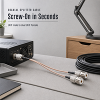 Câble répartiteur en Y personnalisé UHF N mâle vers double N femelle, conducteur en cuivre 50 Ohms, adaptateur coaxial RF Pigtail pour antenne radioamateur