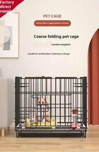 Cage à chien pliable de luxe en métal avec fermeture à bouton-pression, maille respirante, ventilation sécurisée, montage facile, design moderne - Product Image 3