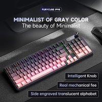 Clavier à membrane Furycube IP98, nouveau, 98 touches, USB-C, rétroéclairage RVB, bouton filaire détachable, pour jeux, bureau, utilisation sur ordinateur de bureau