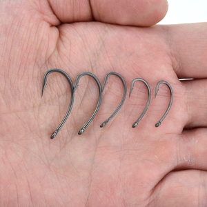 Hameçons de pêche à la carpe <span class=keywords><strong>Hirisi</strong></span> avec oeil Micro barbe hameçons de pêche en acier à haute teneur en carbone revêtus de PTFE X915 - Product Image 5