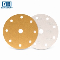 Disque de ponçage sans trou 125 mm (6 pouces) 150 mm doré PSA pour réparation de peinture automobile