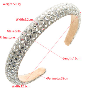 Fasce per capelli all'ingrosso <span class=keywords><strong>di</strong></span> design con strass e bordi semplici e raffinati - Product Image 2